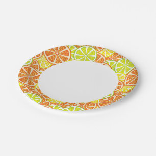 Assiettes En Carton Motif d'agrumes 2