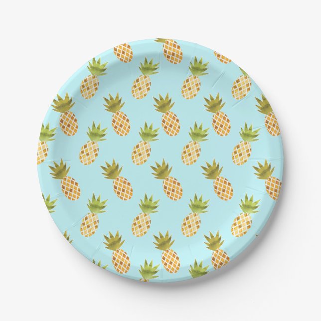 Assiettes En Carton Motif d'ananas Jolly Tropical (Devant)