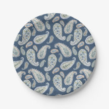 Motif d'aquarelle Blue Paisley