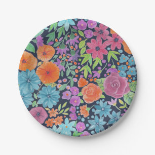 Assiettes En Carton Motif d'aquarelle florale