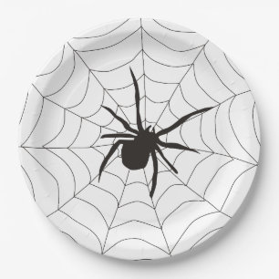 Assiettes En Carton Motif d'araignée effrayant Halloween
