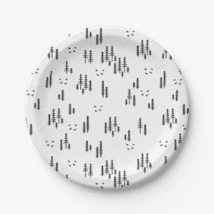 Assiettes En Carton Motif d'art de Forest Line