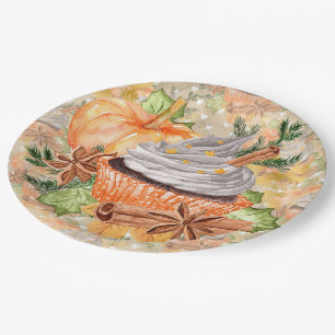 Assiettes En Carton Motif d'automne de Thanksgiving