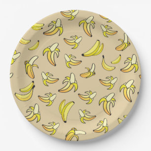 Assiettes En Carton Motif de banane