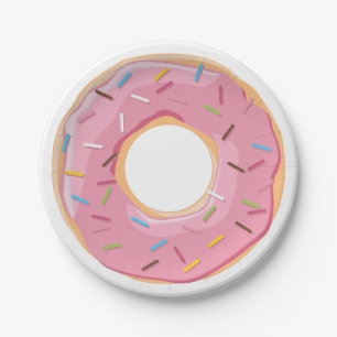 Assiettes En Carton Motif de beignets colorés rétro pour une fête amus