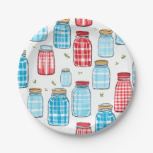Motif de bocal Mason Gingham – Charme de cuisine c