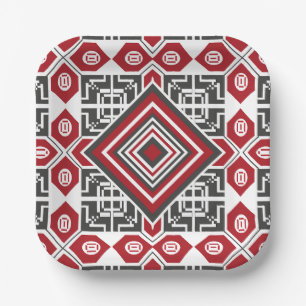 Assiettes En Carton Motif de broderie palestinien 2