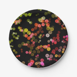 Assiettes En Carton Motif de bulle Abstraite rose rouge