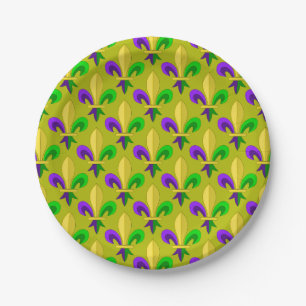 Assiettes En Carton Motif de carnaval de fleur de lis de mardi gras
