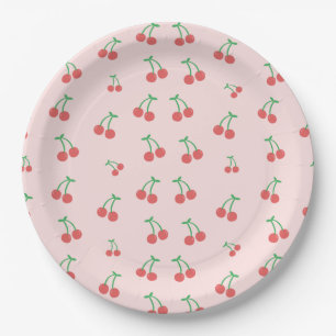 Assiettes En Carton Motif de cerise douce