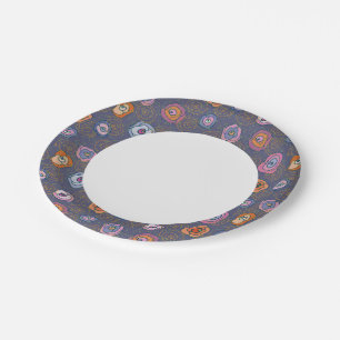 Assiettes En Carton motif de champ rose Abstrait