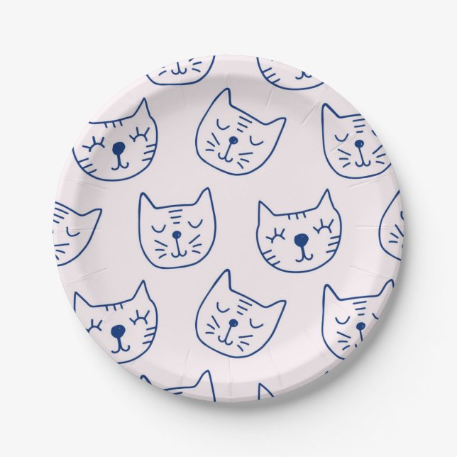 Assiettes En Carton Motif de chat (Devant)