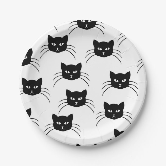 Assiettes En Carton Motif de chat (Devant)