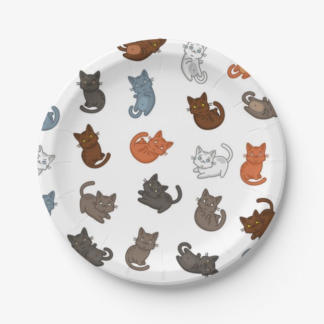 Assiettes En Carton Motif de chat (Devant)