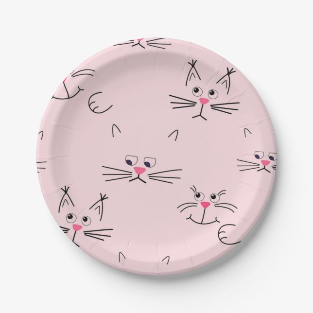 Assiettes En Carton Motif de chat (Devant)