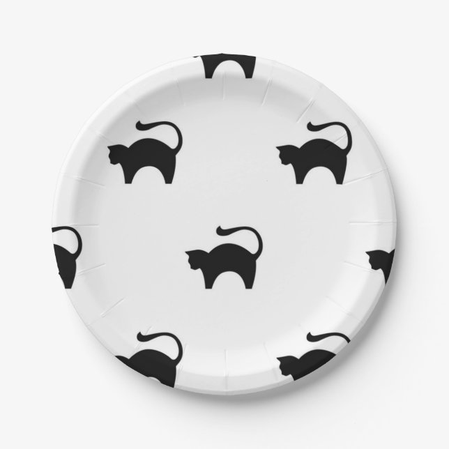 Assiettes En Carton Motif de chat (Devant)