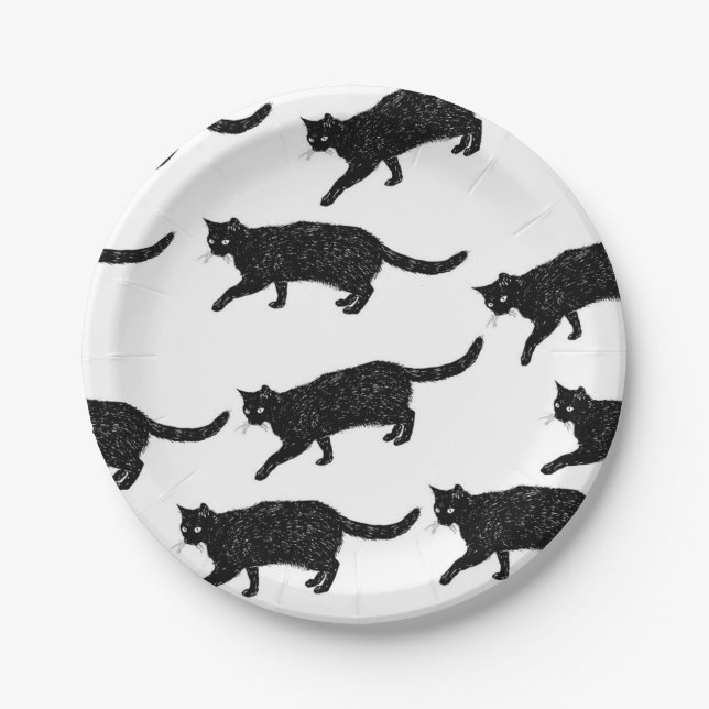 Assiettes En Carton Motif de chat (Devant)