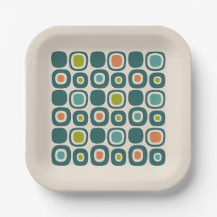 Assiettes En Carton Motif de chemin de jardin moderne du milieu du siè