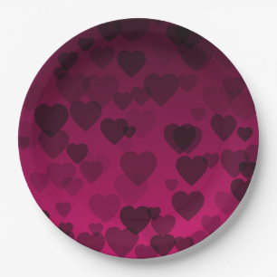 Assiettes En Carton Motif de coeur 18