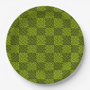 Assiettes En Carton Motif de coeurs de tableau de bord en Lime Green