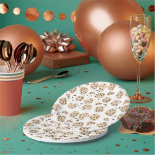 Assiettes En Carton Motif de cookies à puces de chocolat