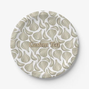 Assiettes En Carton Motif de coupe d'ail