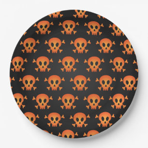 Assiettes En Carton Motif de crâne effrayant d'Halloween