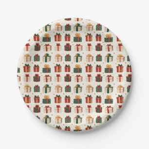 Assiettes En Carton Motif de design de l'emballage cadeau de Noël Fest