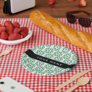 Assiettes En Carton Motif de feuille, Feuilles vertes, Votre nom