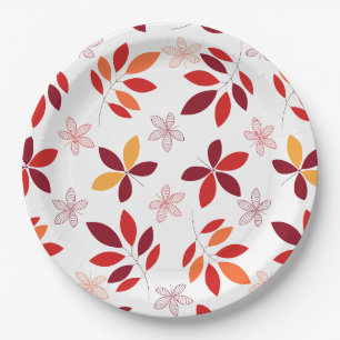 Assiettes En Carton Motif de feuilles d'automne mignonnes et colorées