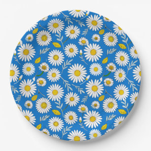 Assiettes En Carton Motif de fleur de marguerite
