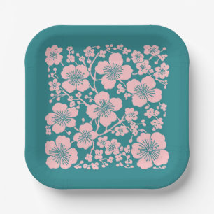Assiettes En Carton Motif de fleurs de cerisier