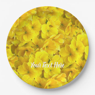 Assiettes En Carton Motif de fleurs de Primrose jaune