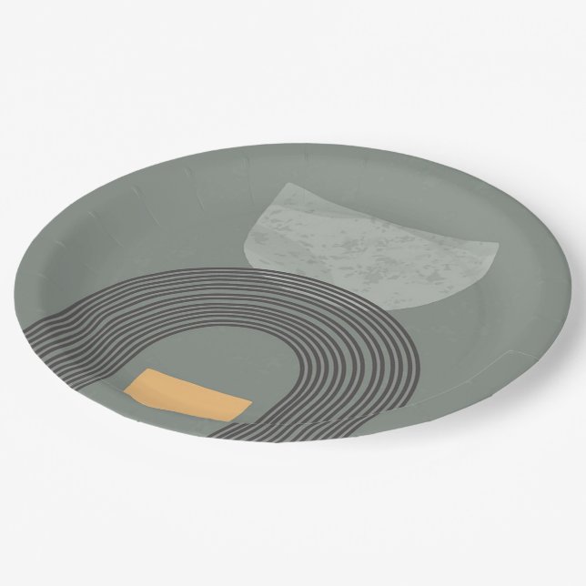 Assiettes En Carton motif de formes Abstraites de Bohême (Angle)