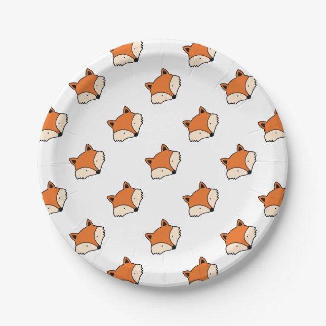 Assiettes En Carton Motif de Fox (Devant)