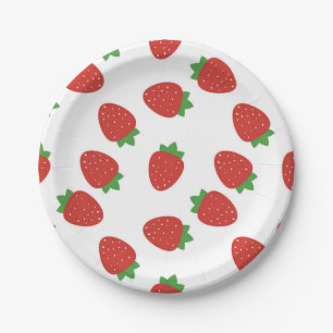 Assiettes En Carton Motif de fraises