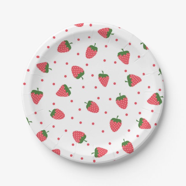 Assiettes En Carton Motif de fraises (Devant)
