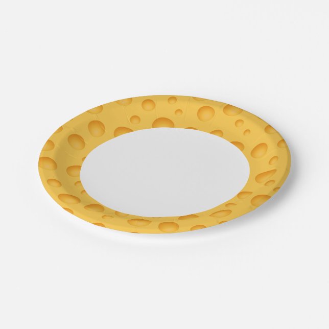 Assiettes En Carton Motif de fromage jaune (Angle)