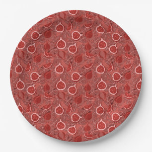 Assiettes En Carton Motif de fruit de figue rouge magnifique