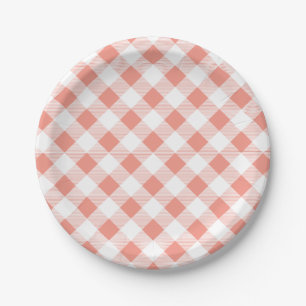 Assiettes En Carton Motif de guingan de pêche, pique-nique, plaque à