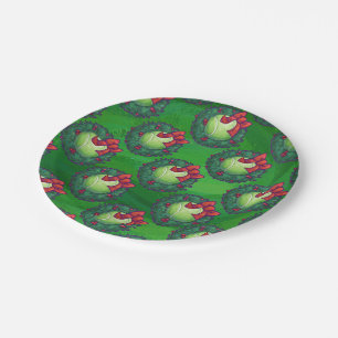 Assiettes En Carton Motif de guirlande de Noël de balle de tennis sur