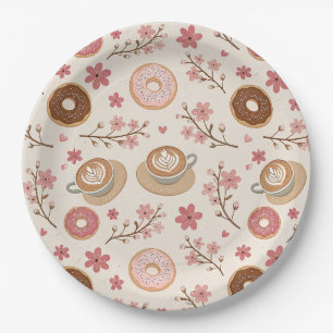 Assiettes En Carton Motif de housse de café Fleur de Cerisier (3)