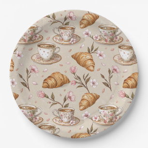 Assiettes En Carton Motif de housse de café Fleur de Cerisier (9)
