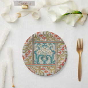 Assiettes En Carton Motif de jonquille Art Nouveau vintage Verneuil