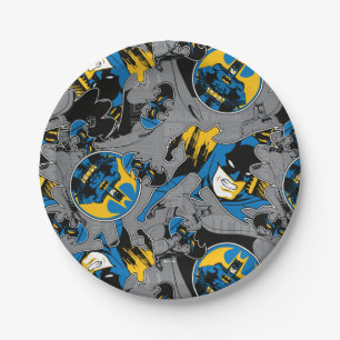 Assiettes En Carton Motif de lancer à fond Batman