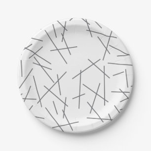 Assiettes En Carton Motif de ligne graphique moderne, simple, désordon