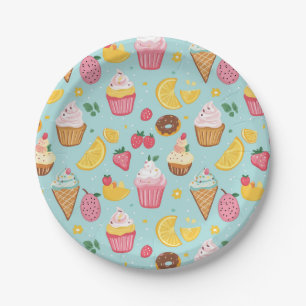 Assiettes En Carton Motif de l'illustration de produits alimentaires a