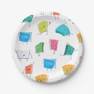 Assiettes En Carton Motif de livre