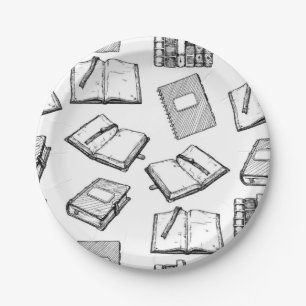 Assiettes En Carton Motif de livre
