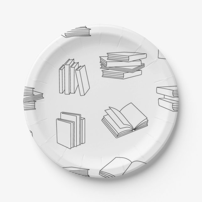 Assiettes En Carton Motif de livre (Devant)